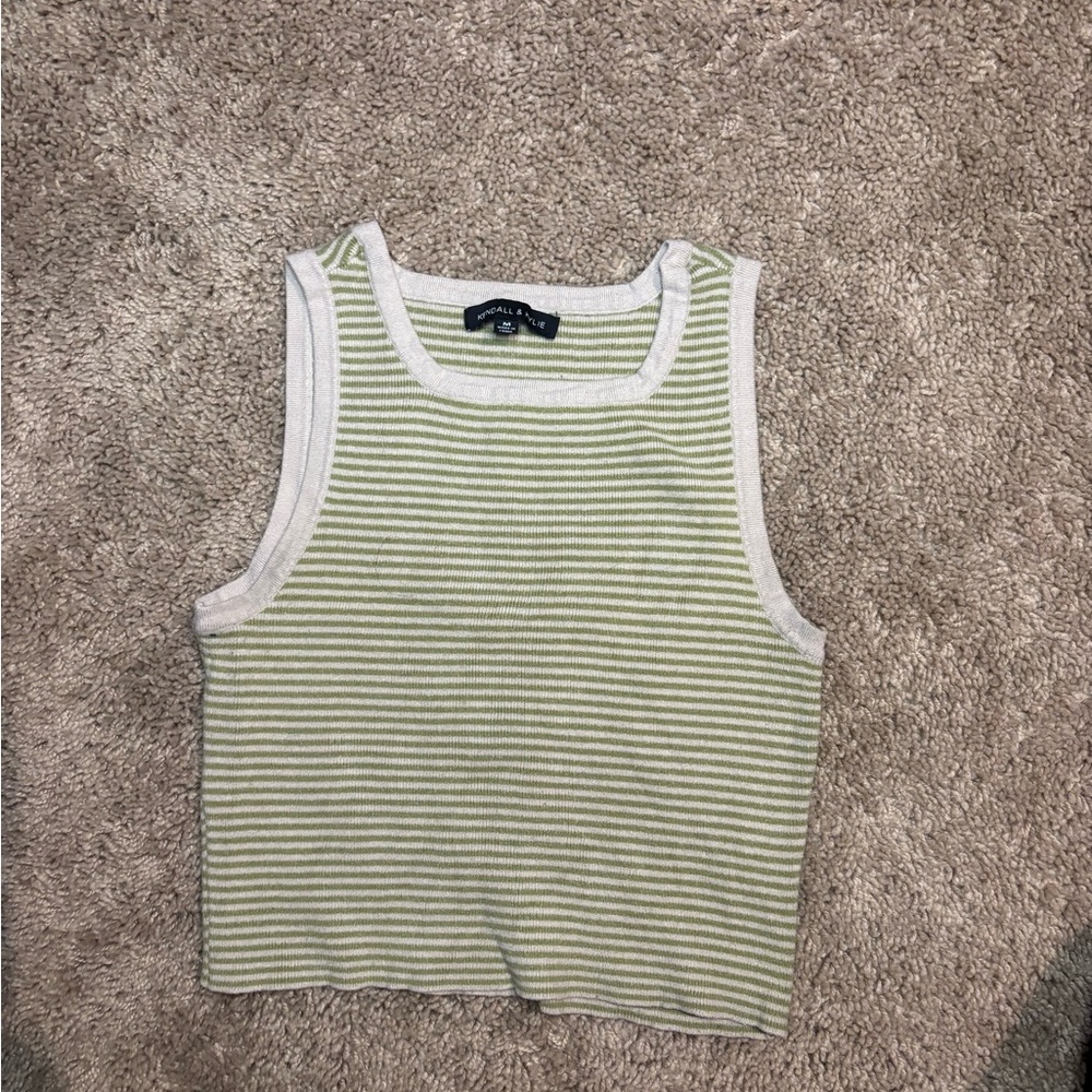 Kendall & Kylie Olive and Cream Striped Tank